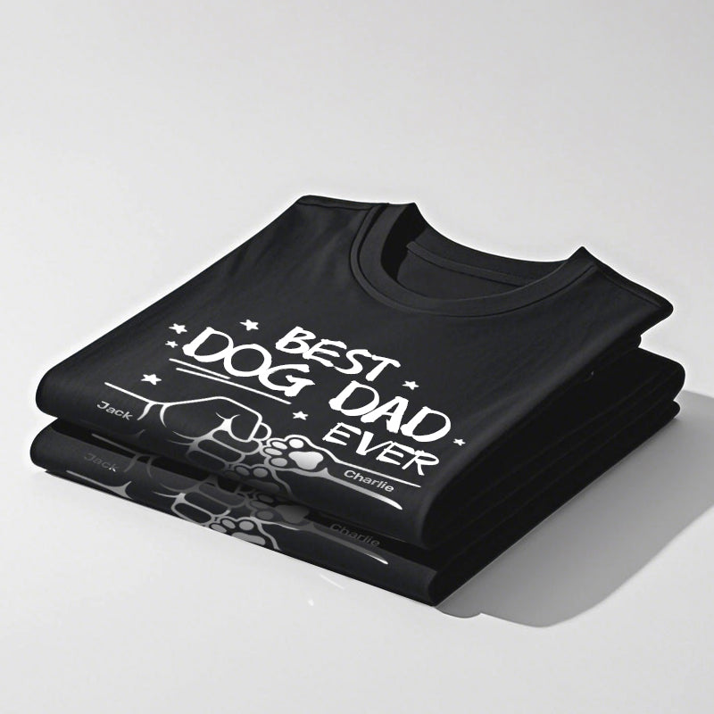Best Dog Dad Ever Hand Punch- Pet Personalized Custom Unisex T-shirt - Gift For Pet Owners, Pet Lovers