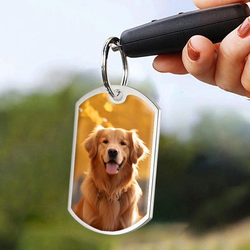 Custom Photo Don't Cry For Me Mom/Dad!-Personalized Keychain-Memorial Personalized Custom Keychain - Sympathy Gift For Pet Owners, Pet Lovers