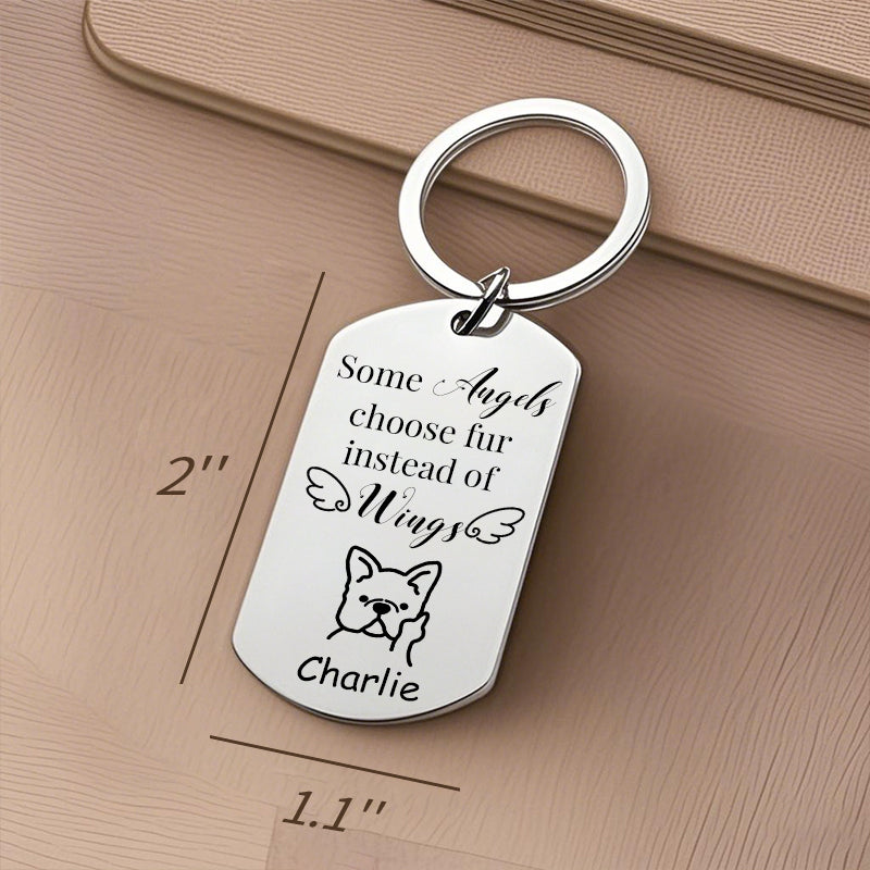 Custom Photo “Forever Flipping” Pet Memorial Keychain – Funny & Personalized Gift for Dog & Cat Lovers