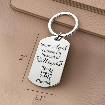 Custom Photo “Forever Flipping” Pet Memorial Keychain – Funny & Personalized Gift for Dog & Cat Lovers