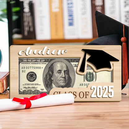 Custom 3-Layer Graduation Money Holder Plaque – Class of 2025 Gift for Daughter, Son & Grandchild of Proud Families