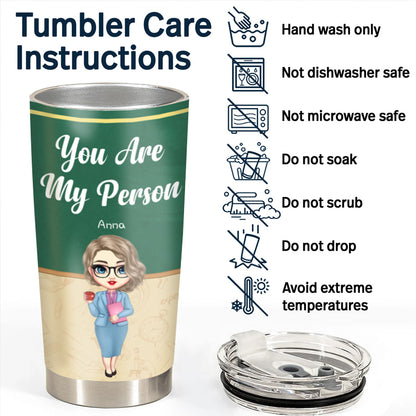 Custom Personalized “You Are My Person” 20oz Stainless Steel Tumbler – Perfect Gift for Coworkers, Best Friends, Office Buddies