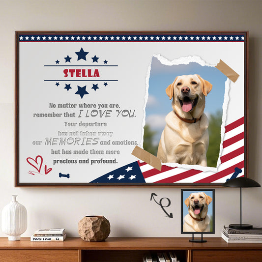 Custom Photo Remember That I love You- Pets Personalized Custom Horizontal Poster/Canvas - Sympathy Gift For Pet Owners, Pet Lovers