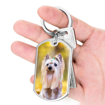 Custom Photo Please Be Brave Without Me-Personalized Keychain-Memorial Personalized Custom Keychain - Sympathy Gift For Pet Owners, Pet Lovers