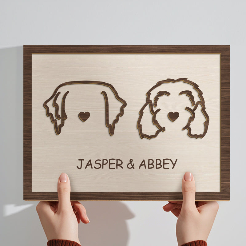 Custom Dog Ear Portrait - Personalized Wooden Sign - Unique Pet 2-Layered Wooden Plaque With Stand - Thoughtful Gift for Dog Lovers, Pet Owners