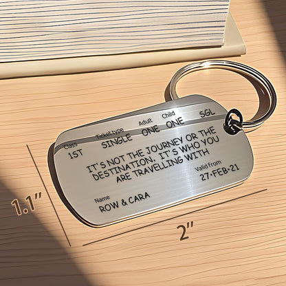 Custom Train Ticket Keychain – “It’s Not the Destination—It’s Who You’re Traveling With” Personalized Gift for Friends, Family, or Loved Ones