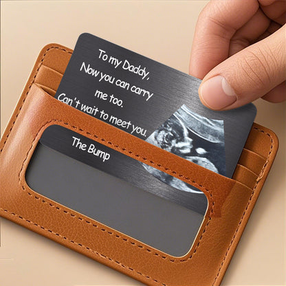 Now You Can Carry Me Too – Personalized Ultrasound Wallet Card – Gift for Expecting Dads