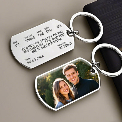 Custom Train Ticket Keychain – “It’s Not the Destination—It’s Who You’re Traveling With” Personalized Gift for Friends, Family, or Loved Ones