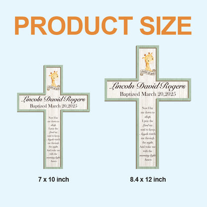 Personalized Animal Cross Keepsake – Custom Name, Occasion & Date – Faith Gift for Baptism, Christening, or Nursery Decor