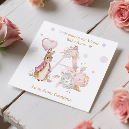 Custom Newborn Gift Box – Baby Bracelet with Personalized Name Card – 925 Sterling Silver Keepsake for Baby Shower or Welcome Gift