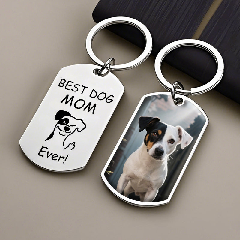 Custom Photo Best Dog/Cat Parents – Funny Personalized Pet Keychain – Gift for Dog & Cat Lovers