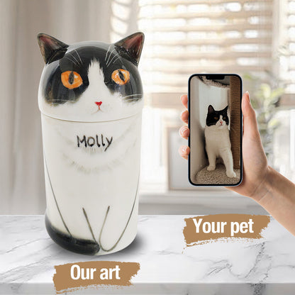 Custom Bespoke Hand-Painted Ceramic Pet Urn - A Timeless Tribute to Your Pet’s Memory-Sympathy Gift For Pet Owners, Pet Lovers