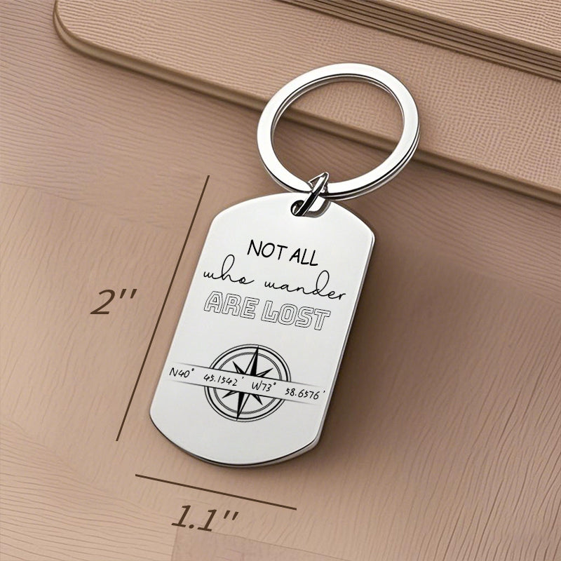 Custom Photo Wanderlust – Personalized Travel Keychain with Coordinates for Wanderlust, Travel Anniversaries, and Adventure Seekers
