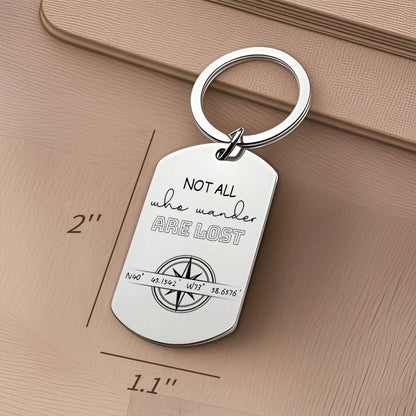 Custom Photo Wanderlust – Personalized Travel Keychain with Coordinates for Wanderlust, Travel Anniversaries, and Adventure Seekers