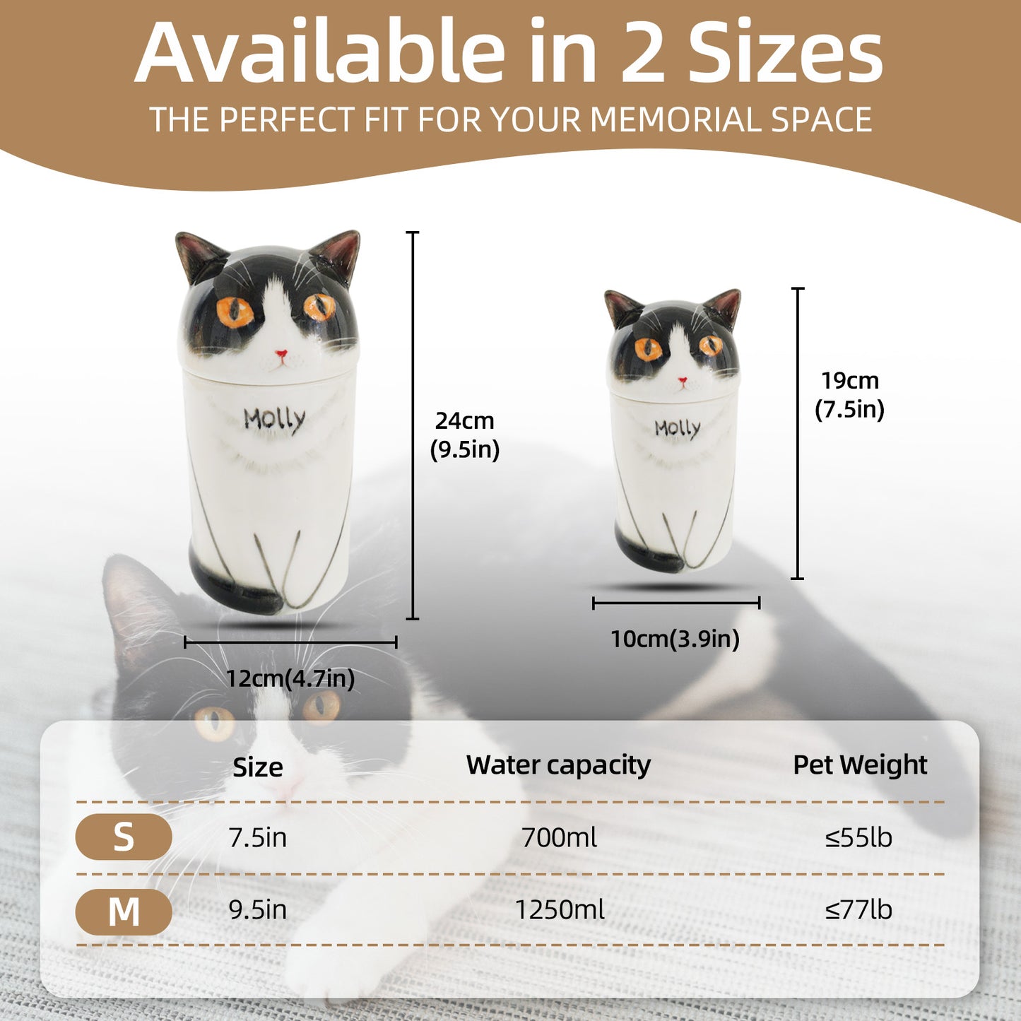 Custom Bespoke Hand-Painted Ceramic Pet Urn - A Timeless Tribute to Your Pet’s Memory-Sympathy Gift For Pet Owners, Pet Lovers