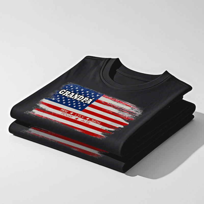 Proud To Be American - Family Personalized Custom Unisex T-shirt - Gift For Dad, Grandpa