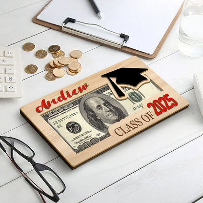 Custom 3-Layer Graduation Money Holder Plaque – Class of 2025 Gift for Daughter, Son & Grandchild of Proud Families