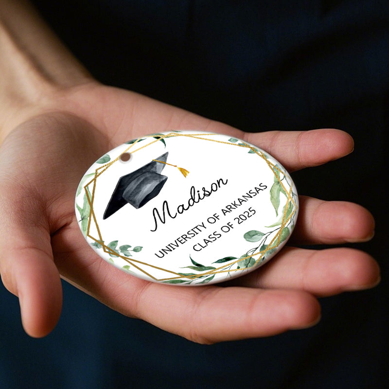 Personalized Class of [Year] Graduation Ornament – Custom Ceramic Keepsake with Name, School & Tassel Color – Gift for Graduate, Parents, or Grandparents