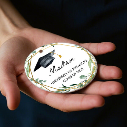 Personalized Class of [Year] Graduation Ornament – Custom Ceramic Keepsake with Name, School & Tassel Color – Gift for Graduate, Parents, or Grandparents
