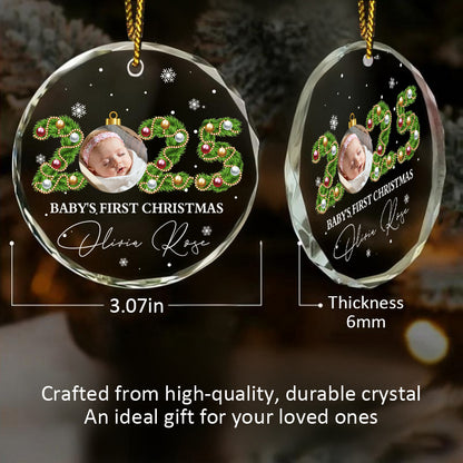 Personalized Baby Photo Ornament – Custom Glass Keepsake for Baby's First Christmas 2025