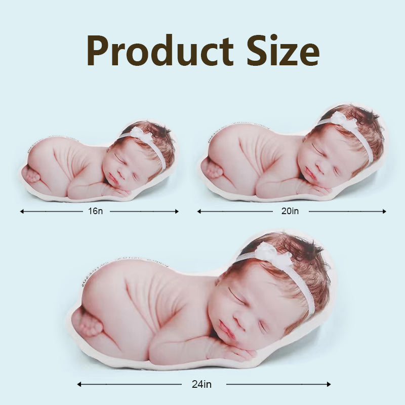 Personalized Baby Photo Pillow – Custom Keepsake with Your Baby’s Photo & Birth Details – Gift for New Parents or Nursery