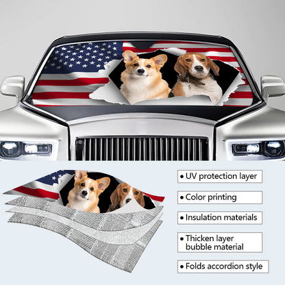 Custom Photo Let Adventures Fill Your Soul - Pet Personalized Custom Auto Windshield Sunshade, Car Window Protector - Gift For Pet Owners, Pet Lovers