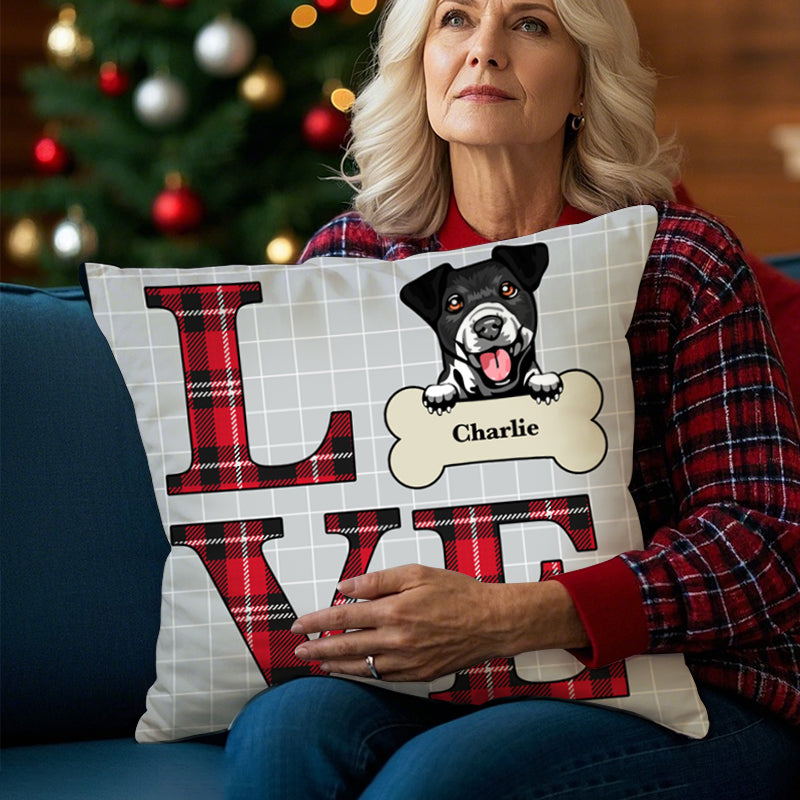 Love Dog – Personalized Clipart or Photo Pillow, Gift for Pet Lovers & Dog Lovers
