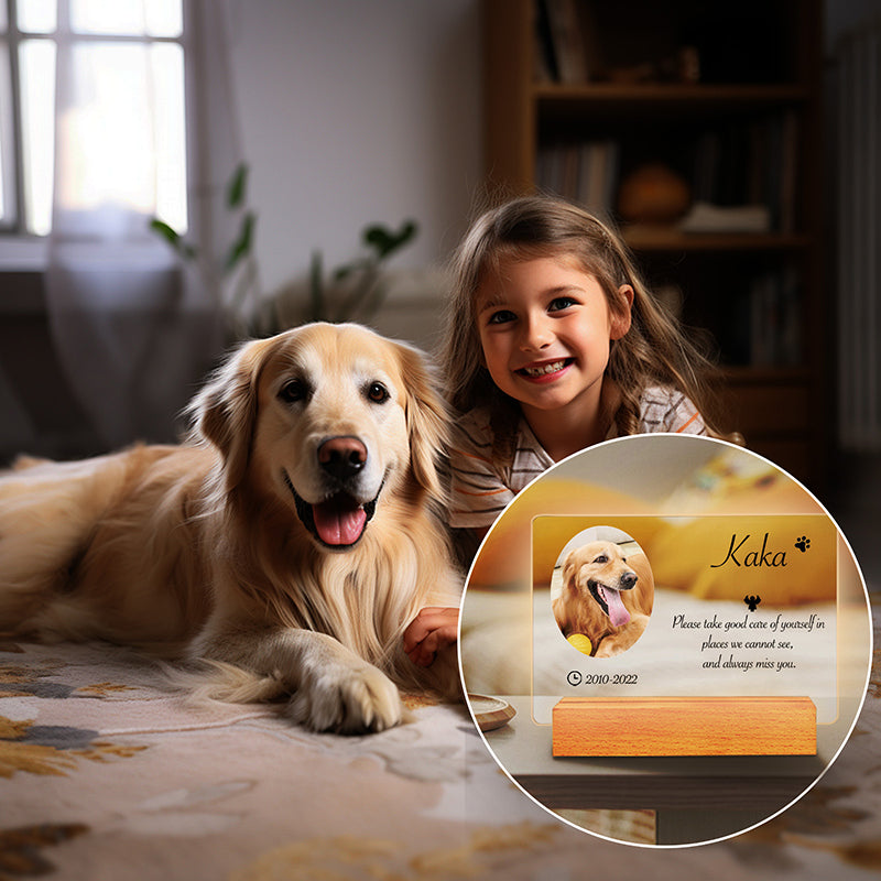 Custom Pet Memorial LED Plaque – Personalized Tribute for Cats & Dogs