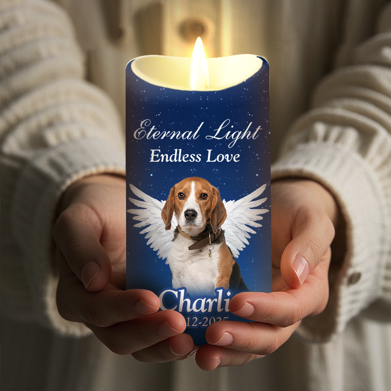 Custom Photo Eternal Light Endless Love-Memorial Personalized Custom LED Candle - Sympathy Gift For Pet Owners, Pet Lovers