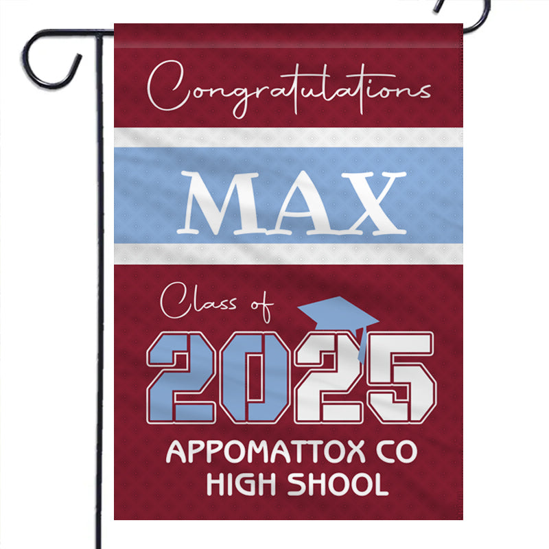 Custom Graduation Flag – Personalized with Name & School | Class of 2025 Gift for Graduate, Son, Daughter or Friend