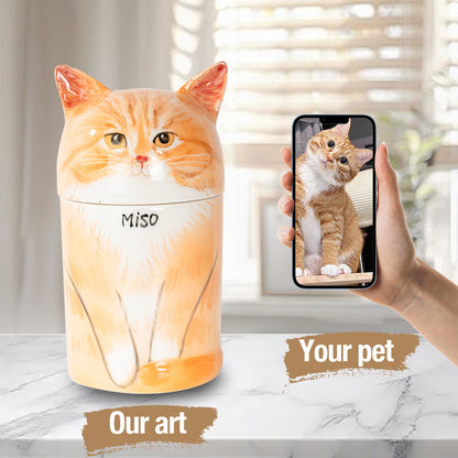 Custom Unique Hand-Painted Ceramic Pet Urn - A Special Keepsake for Your Loyal Friend-Sympathy Gift For Pet Owners, Pet Lovers