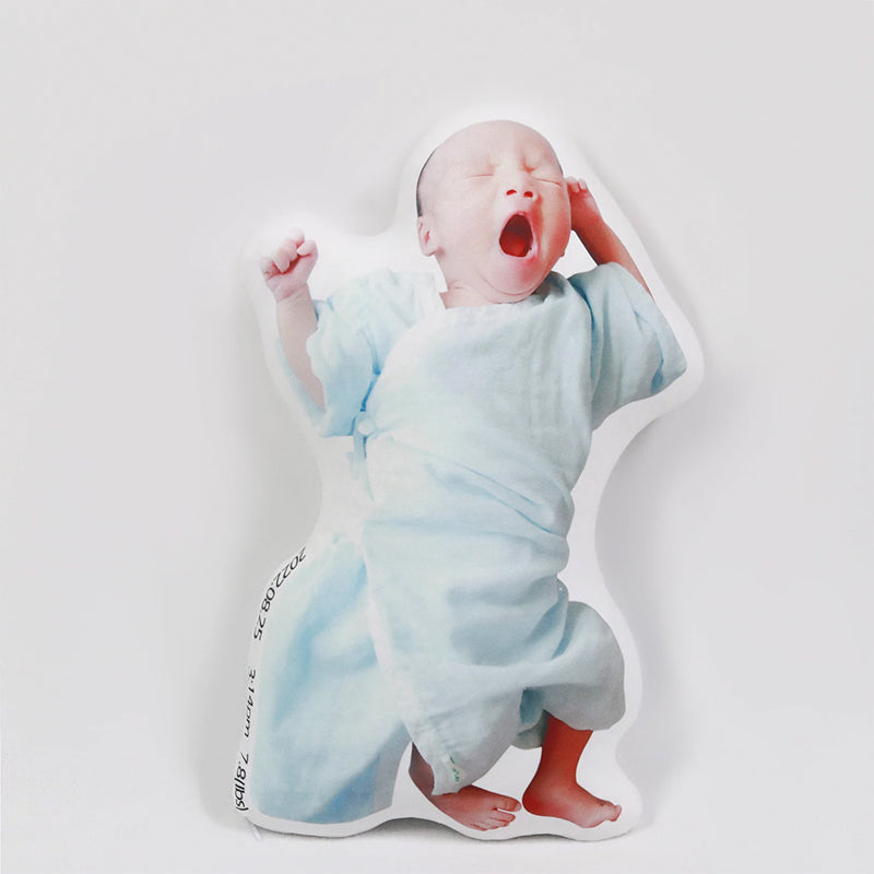 Personalized Baby Photo Pillow – Custom Keepsake with Your Baby’s Photo & Birth Details – Gift for New Parents or Nursery