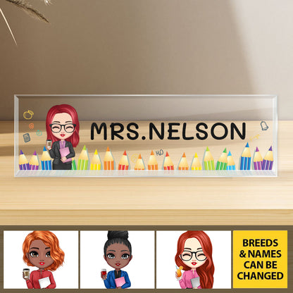 Custom Teacher Desk Name Plate – Personalized Acrylic Name Sign for Back to School, New Job Gifts& Teacher Appreciation