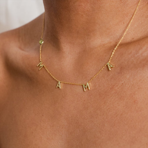 Personalized Letter Necklace with Birthstone – Custom Minimalist Jewelry Gift for Loved Ones