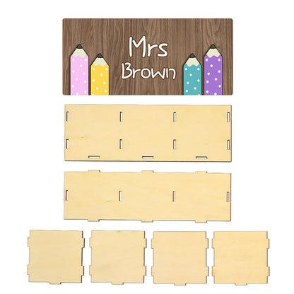 Personalized Wooden Pen Pencil Holder – Custom Name Gift for Back to School, Classroom, or Teacher Appreciation