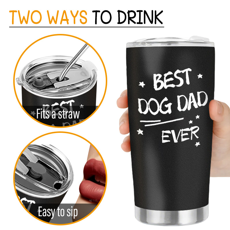 Custom Personalized “Best Dog Dad/Mom – Paw Fist Bump” 20oz Stainless Steel Tumbler – Perfect Gift for Dog & Cat Parents, Pet Lovers