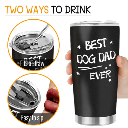 Custom Personalized “Best Dog Dad/Mom – Paw Fist Bump” 20oz Stainless Steel Tumbler – Perfect Gift for Dog & Cat Parents, Pet Lovers