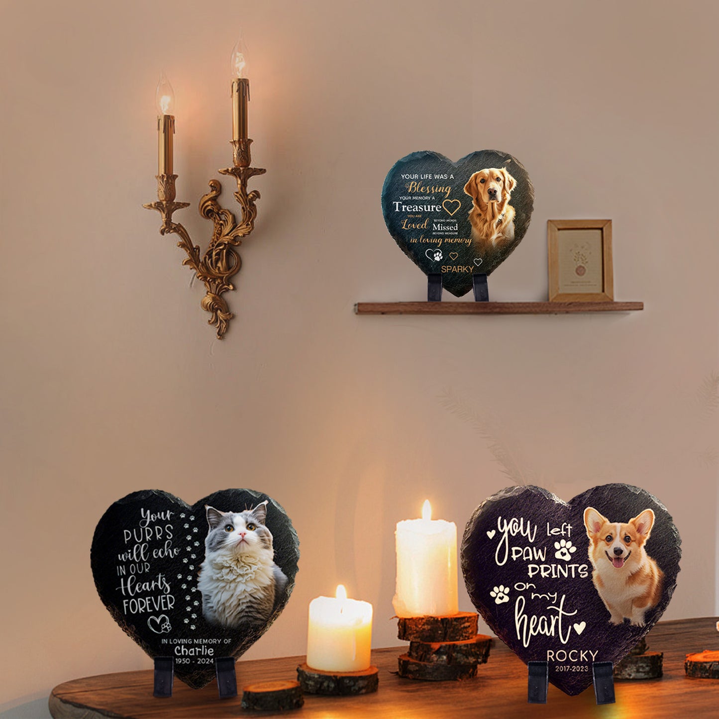 Pet Memorial Heart-shaped Stone Custom