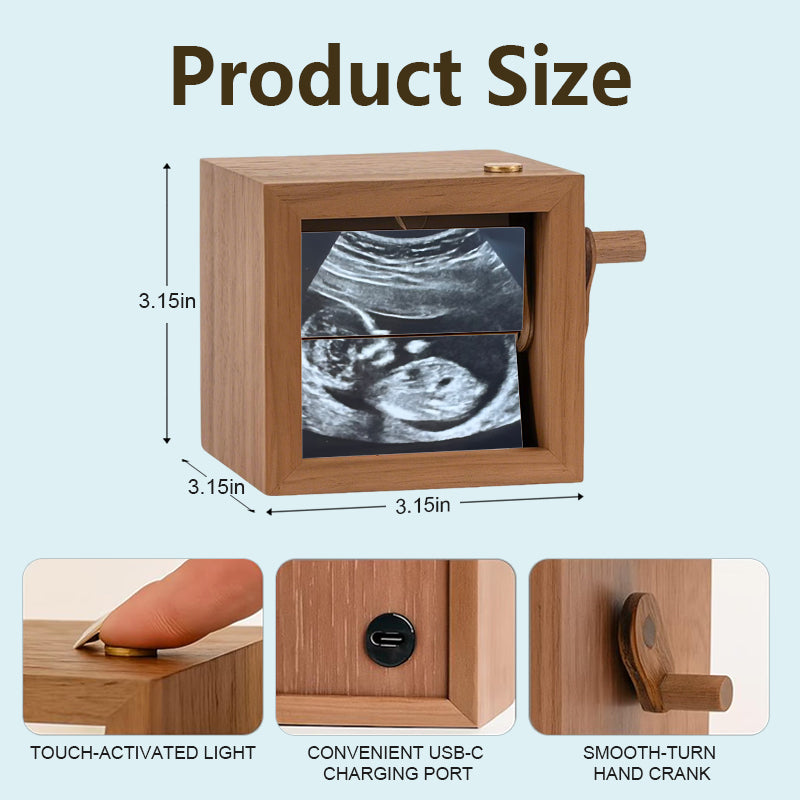 Personalized Flipbook Photo Box – Custom Wooden Keepsake for 8 or 16 Photos – Gift for New Parents or Baby Shower