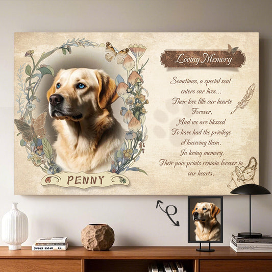 Custom Photo Loving Memory - Pets Personalized Custom Horizontal Canvas - Sympathy Gift For Pet Owners, Pet Lovers