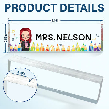 Custom Teacher Desk Name Plate – Personalized Acrylic Name Sign for Back to School, New Job Gifts& Teacher Appreciation