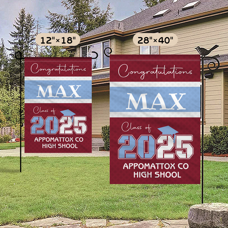 Custom Graduation Flag – Personalized with Name & School | Class of 2025 Gift for Graduate, Son, Daughter or Friend