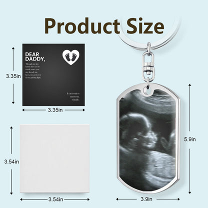 Personalized ultrasound keychain for new dads, an emotional token to cherish baby’s bump moments and feel connected to their little one wherever they go.
